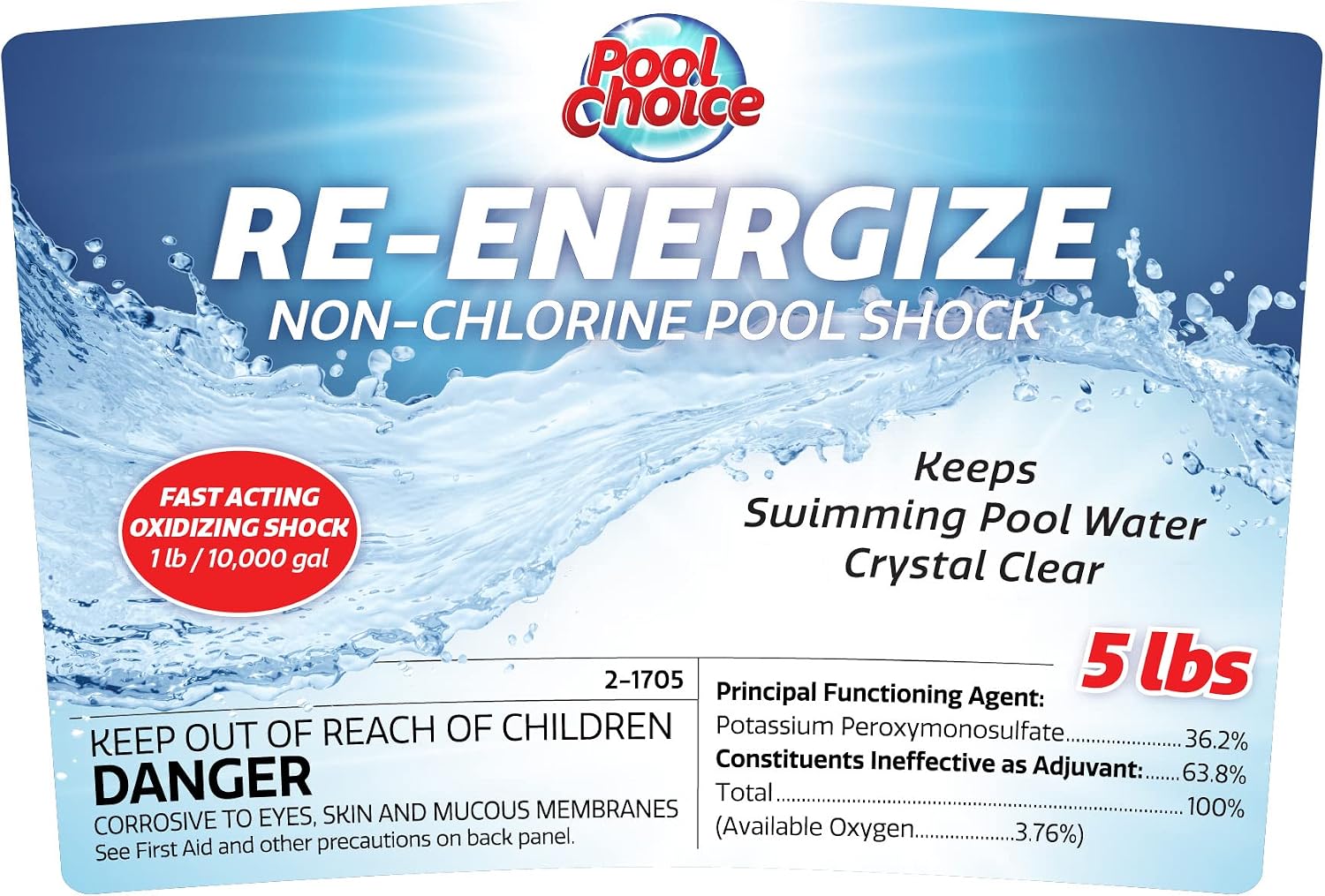 SpaChoice 5-Pounds 2-Pack Premium Re-Energize, Non Chlorine Pool Shock, Made in USA