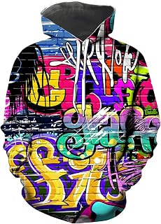 Men's 3D Print Hip-hop Graffiti Graphic Hooded Sweatshirts Cool Hoodies Novelty Pullover