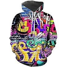 Men's 3D Print Hip-hop Graffiti Graphic Hooded Sweatshirts Cool Hoodies Novelty Pullover