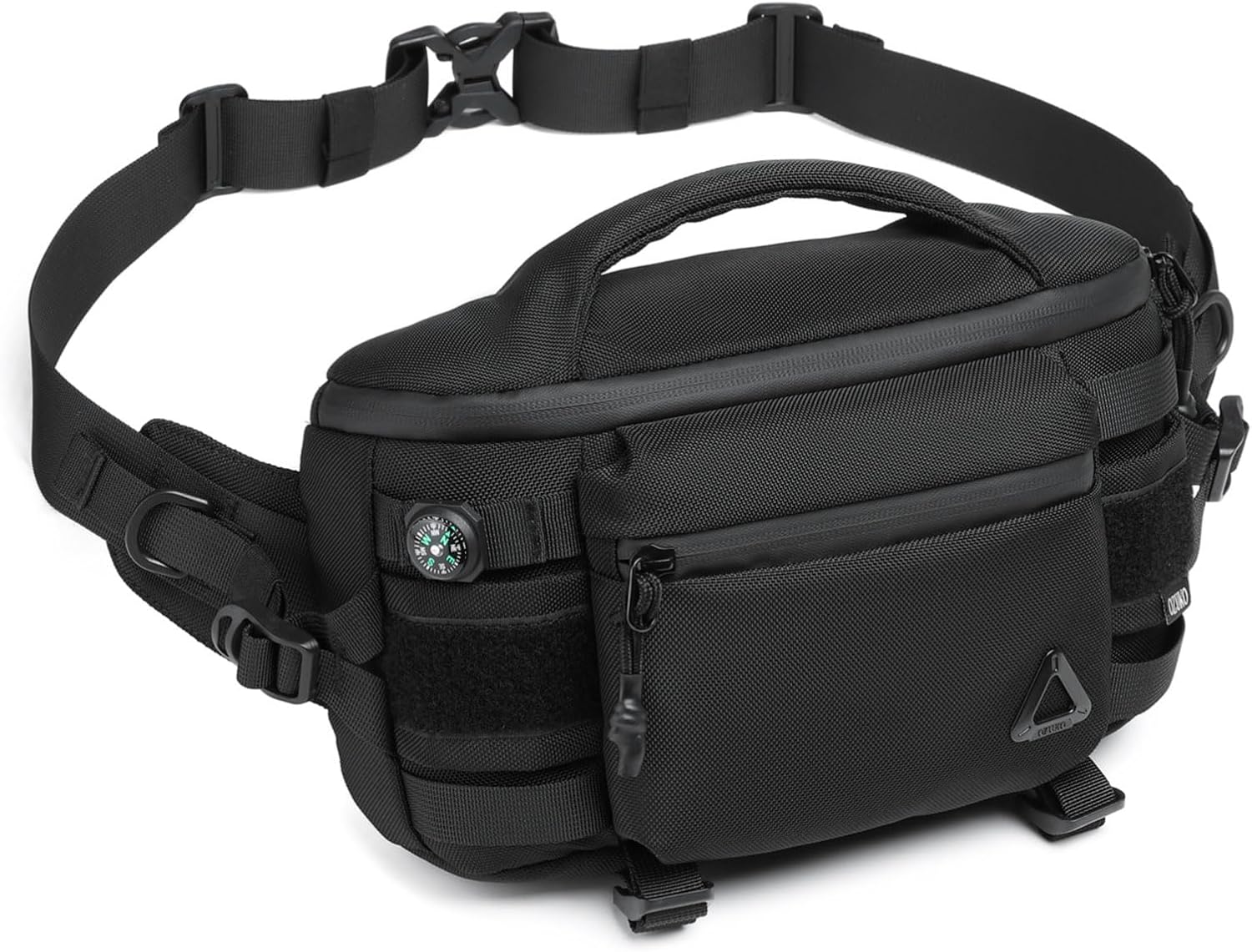 OZUKO Tactical Fanny Pack for Women & Men, Large Capacity Water Resistant Waist Bag with Multiple Pockets, Adjustable Crossbody Hip Pack for Hiking Travel Running Outdoor (Black)