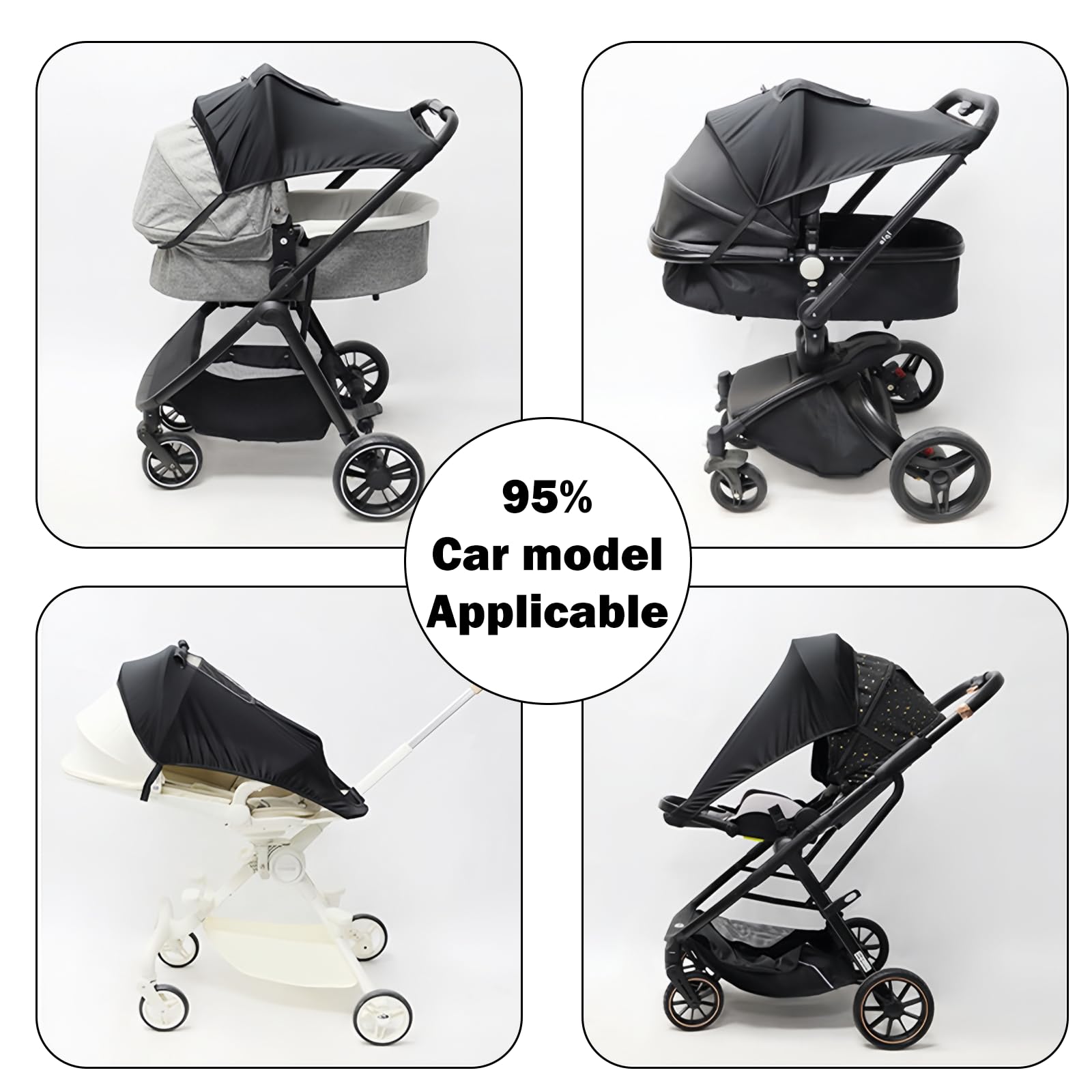1 Carro Bebe Universal Parasol Toldo Carrito Bebe Parasol Silla Bebe Parasol Ajustable Libremente Parasol Carro Bebe Resistente Al Viento Al Polvo y a Los Rayos UV Fácil de Instalar