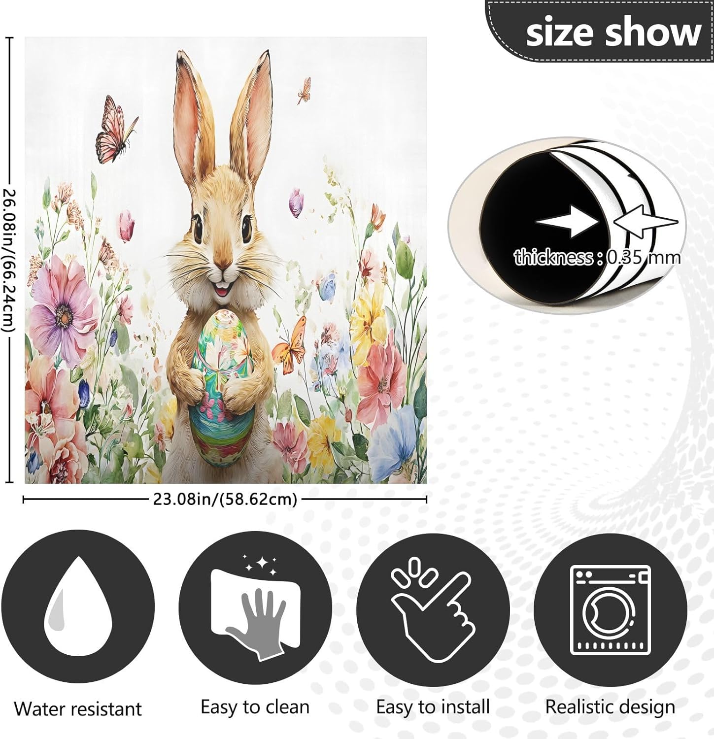 Dishwasher Magnet Cover Large Magnetic Stickers Easter Egg Bow Front Dishwasher Cover for Home Kitchen Refrigerator Decorative Lid