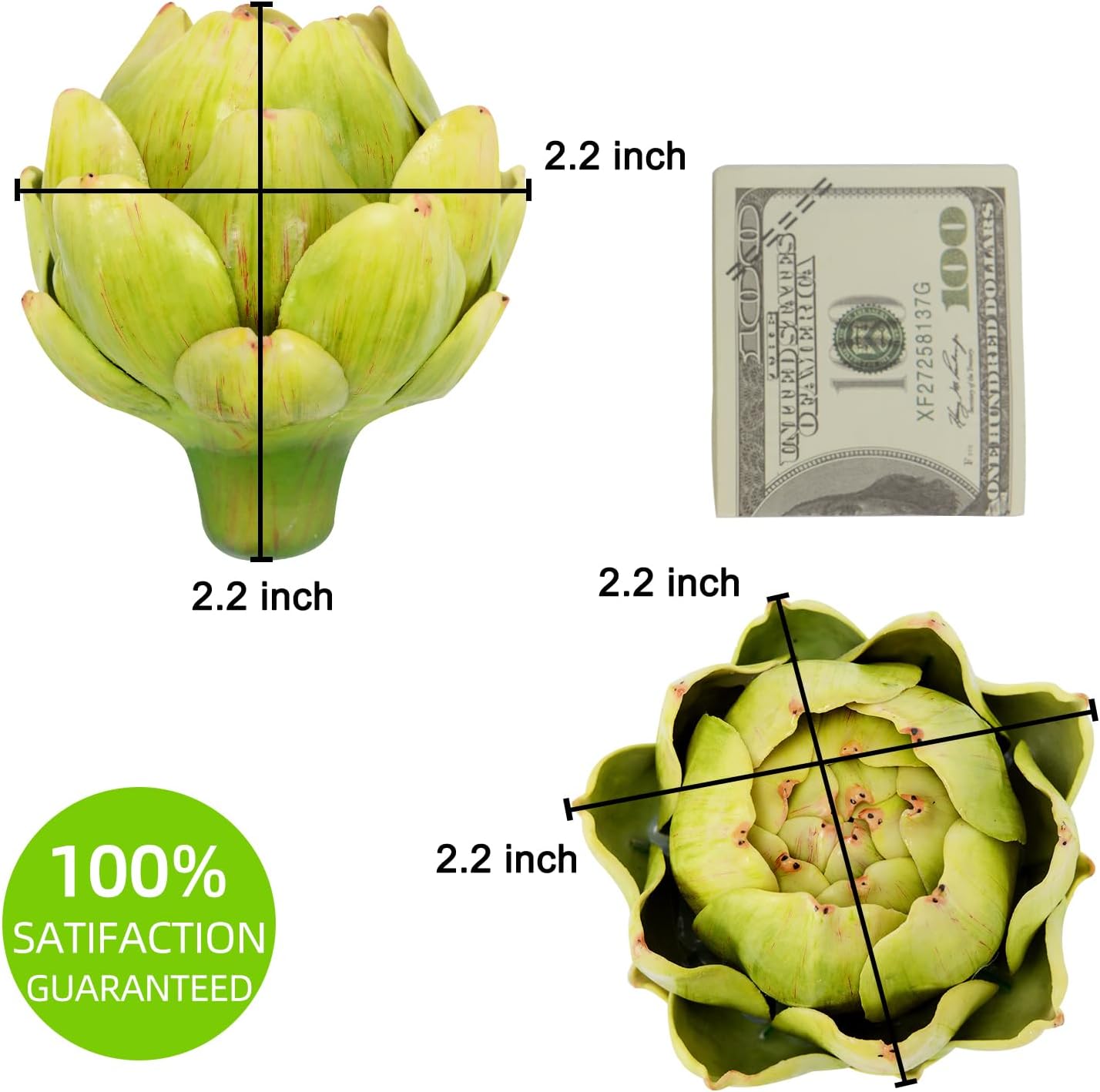 Onlove Large Green Artificial Artichoke Vegetables Fake Artichoke for Home Decor (4) - Image 2
