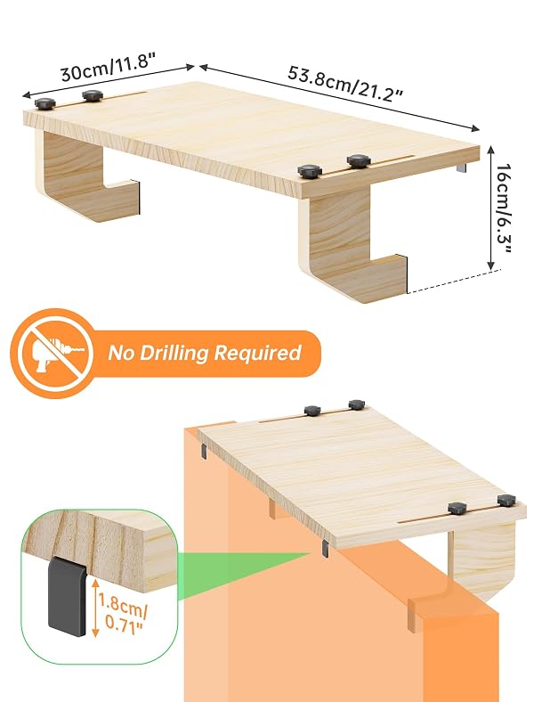 NiHome Window Sill Extender Plant Shelf, No Drill Wood Adjustable 21.2x11.8 by NiHome - Used condition - Image 5