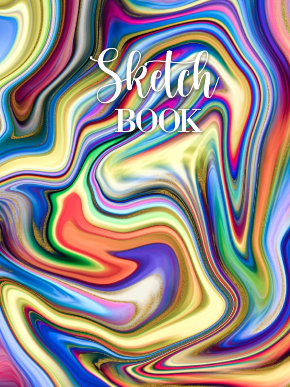 SKETCH BOOK: Large Notebook for Doodling, Sketches or Drawing: 100 Pages, 8.25" x 11". Marble Background Cover Sketchbook Blank Paper Drawing Journal