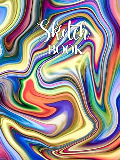 SKETCH BOOK: Large Notebook for Doodling, Sketches or Drawing: 100 Pages, 8.25" x 11". Marble Background Cover Sketchbook Blank Paper Drawing Journal