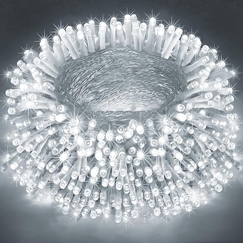 Miniatura 14 de Guirnalda de luces impermeables para exteriores, tira de luces enchufables con 8 modos de temporizador, 410 pies, 1200 luces LED parpadeantes para