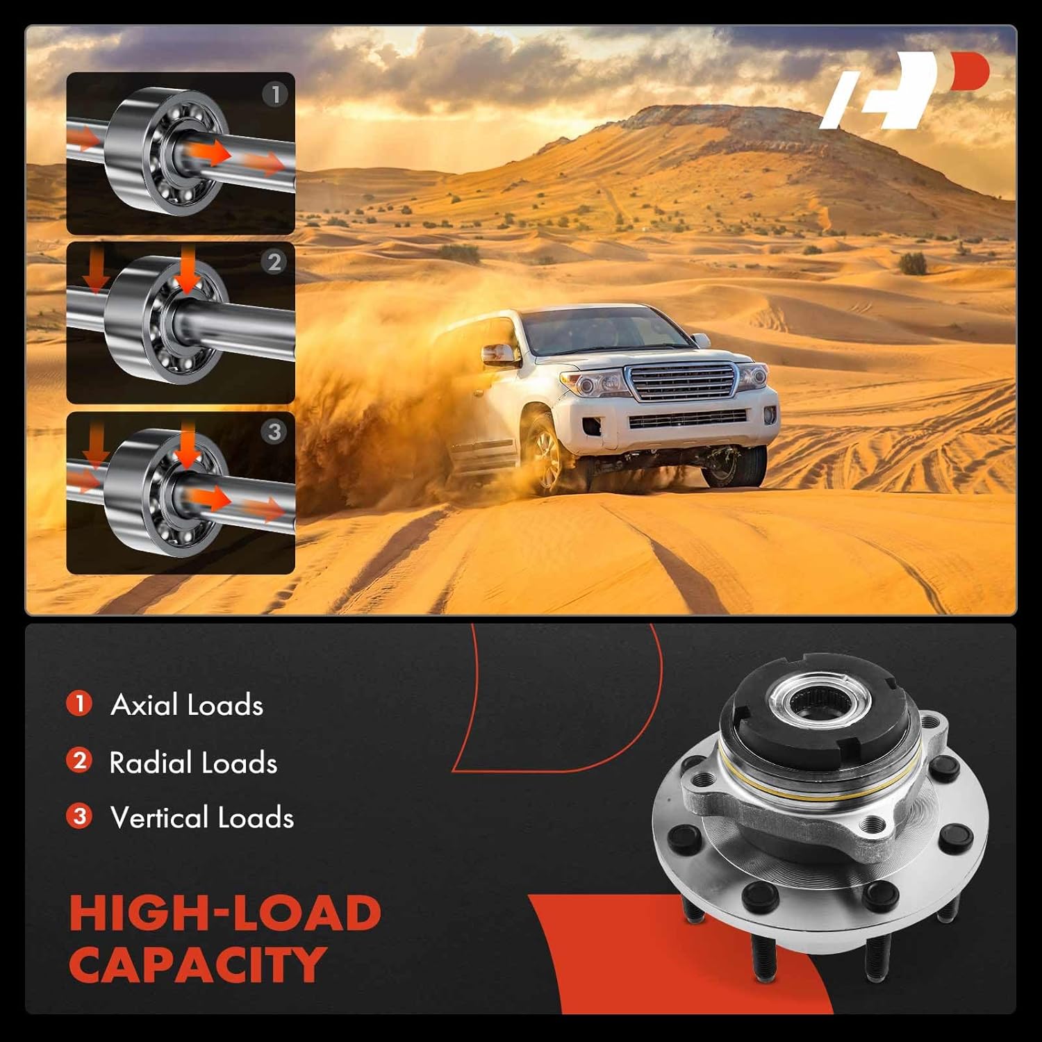 A-Premium Front Wheel Bearing and Hub Assembly with 8-Lug Compatible with Ford F-250 Super Duty 1999, F-350 Super Duty 1999, with SRW & 4WD & 2-Wheel ABS