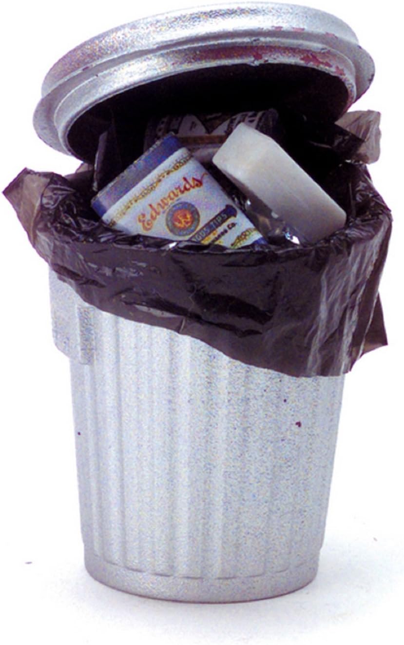 Aztec Imports, Inc. Dollhouse Miniature Garbage Pail with Trash #S1002
