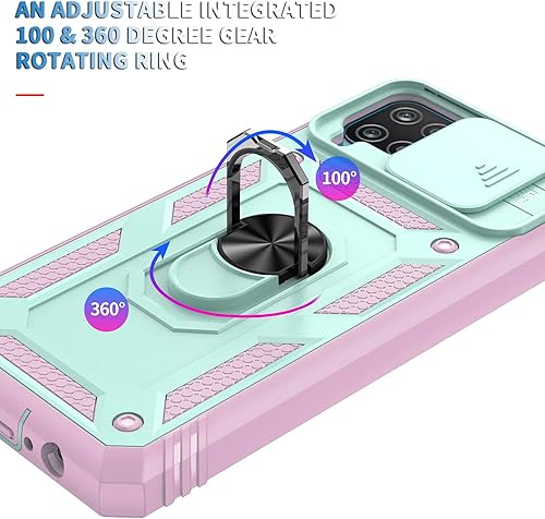 Miniatura 5 de PASNEW Funda para Samsung Galaxy A42 5GM42 5G con cubierta para cámara con anillo y deslizante, cuerpo completo, resistente a prueba de golpes,