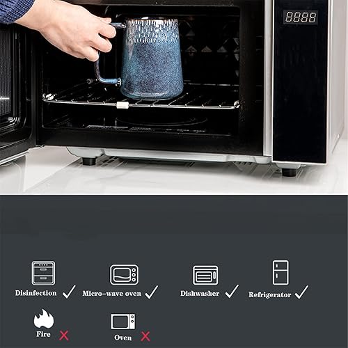 Miniatura 9 de KSALPCH Taza de café de cerámica extra grande de 24 onzas patrón pintado a mano con un asa grande taza de té y café jumbo para oficina y hogar apto