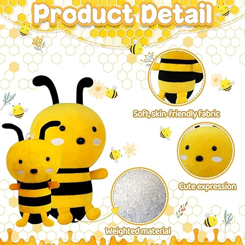 Miniatura 3 de Peluche de abeja de abeja, lindo peluche kawaii de abeja de peluche para niños, adolescentes, niñas, Navidad, cumpleaños, fiesta de San Valentín