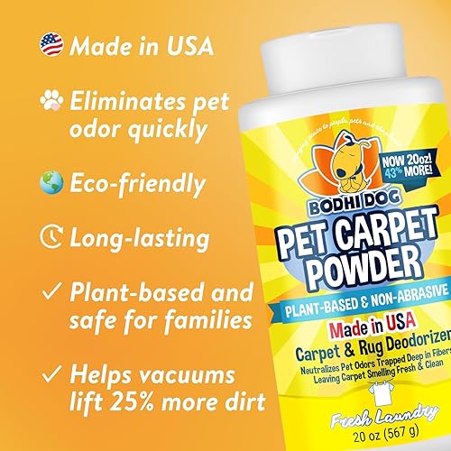 Miniatura 9 de Bodhi Dog Polvo natural para alfombras de perro  Eliminador de olores de mascotas secas  Elimina eficazmente los olores de orina  Polvo de