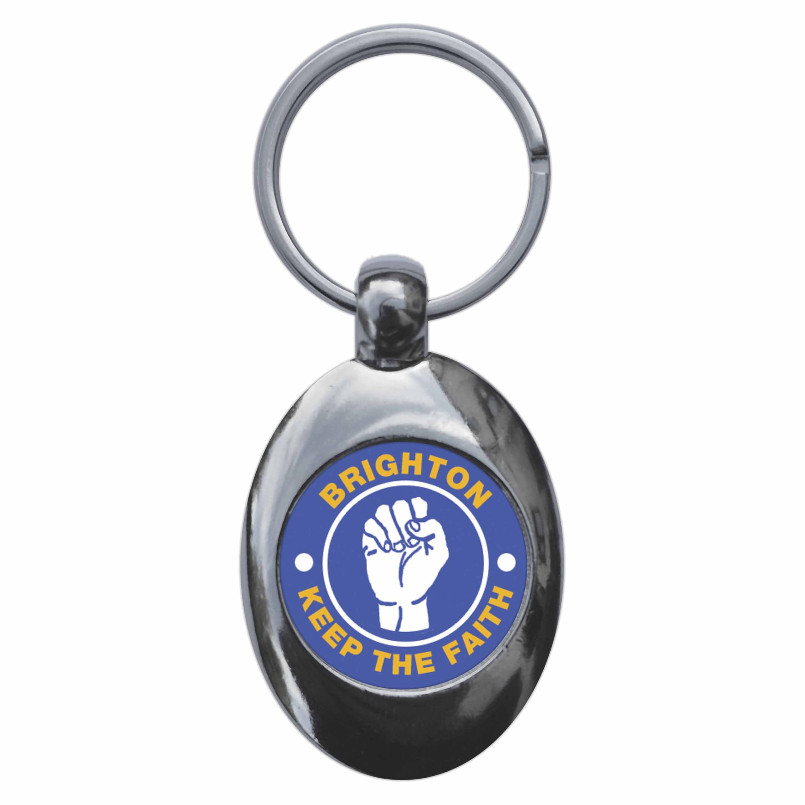 Ozorath Brighton Keep The Faith Northern Soul Keyring Keychain Key Ring Chain With Trolley Coin