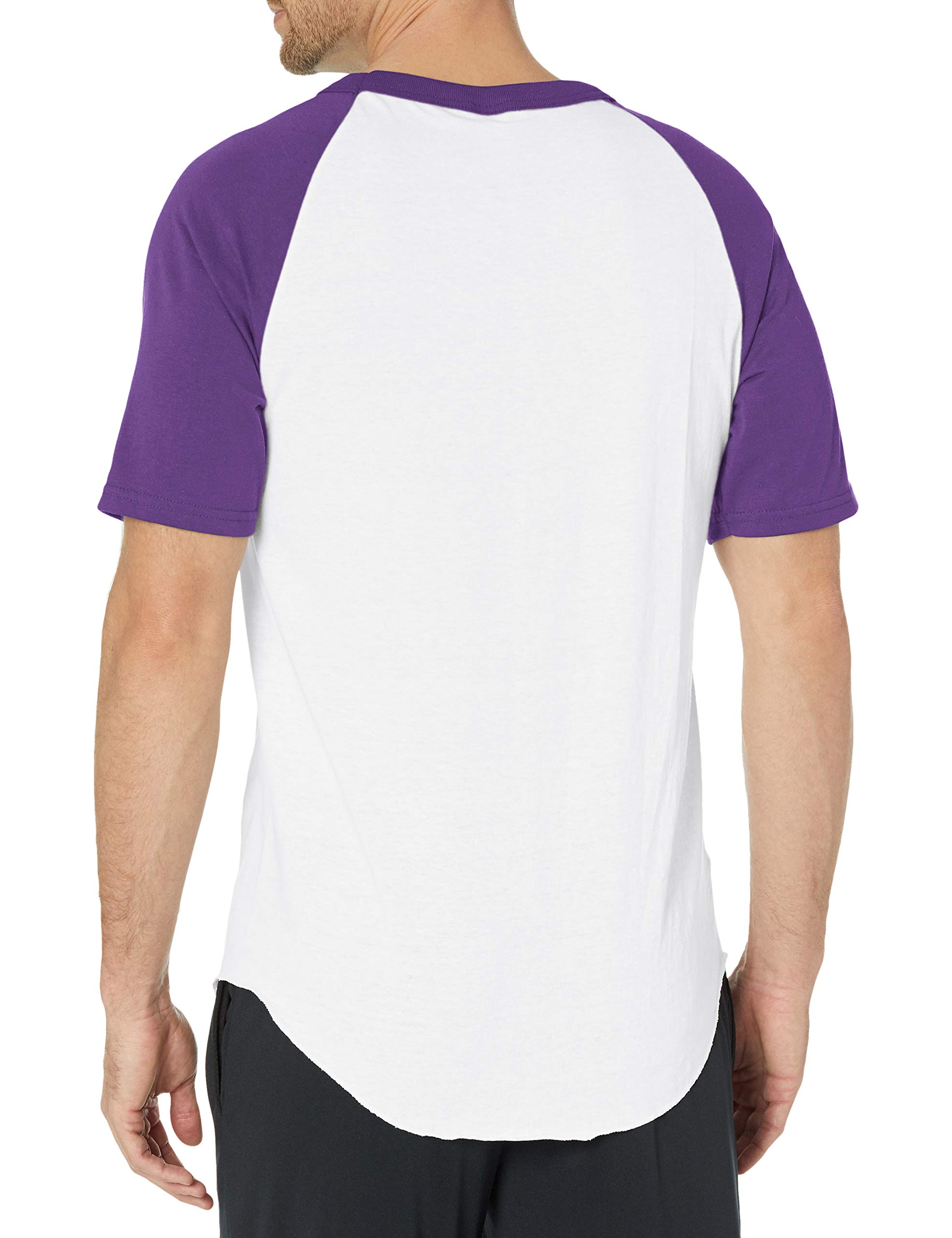 Augusta Sportswear Men's Medium Short Sleeve Baseball Jersey, White/Purple