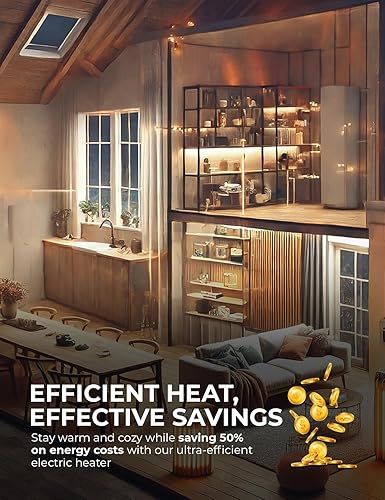 Miniatura 8 de EconoHome Panel calentador de pared con termostato - Calentador eléctrico de pared para uso en interiores - Calentador de convección de 400 vatios -