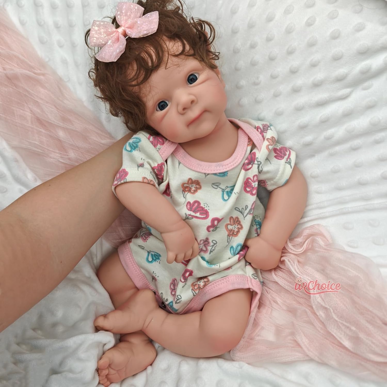 Open Mouth Full Body Silicone Baby Dolls with Hair, 19 inch Realistic Soft Reborn Baby Doll Girl Anatomically Correct Newborn Babies