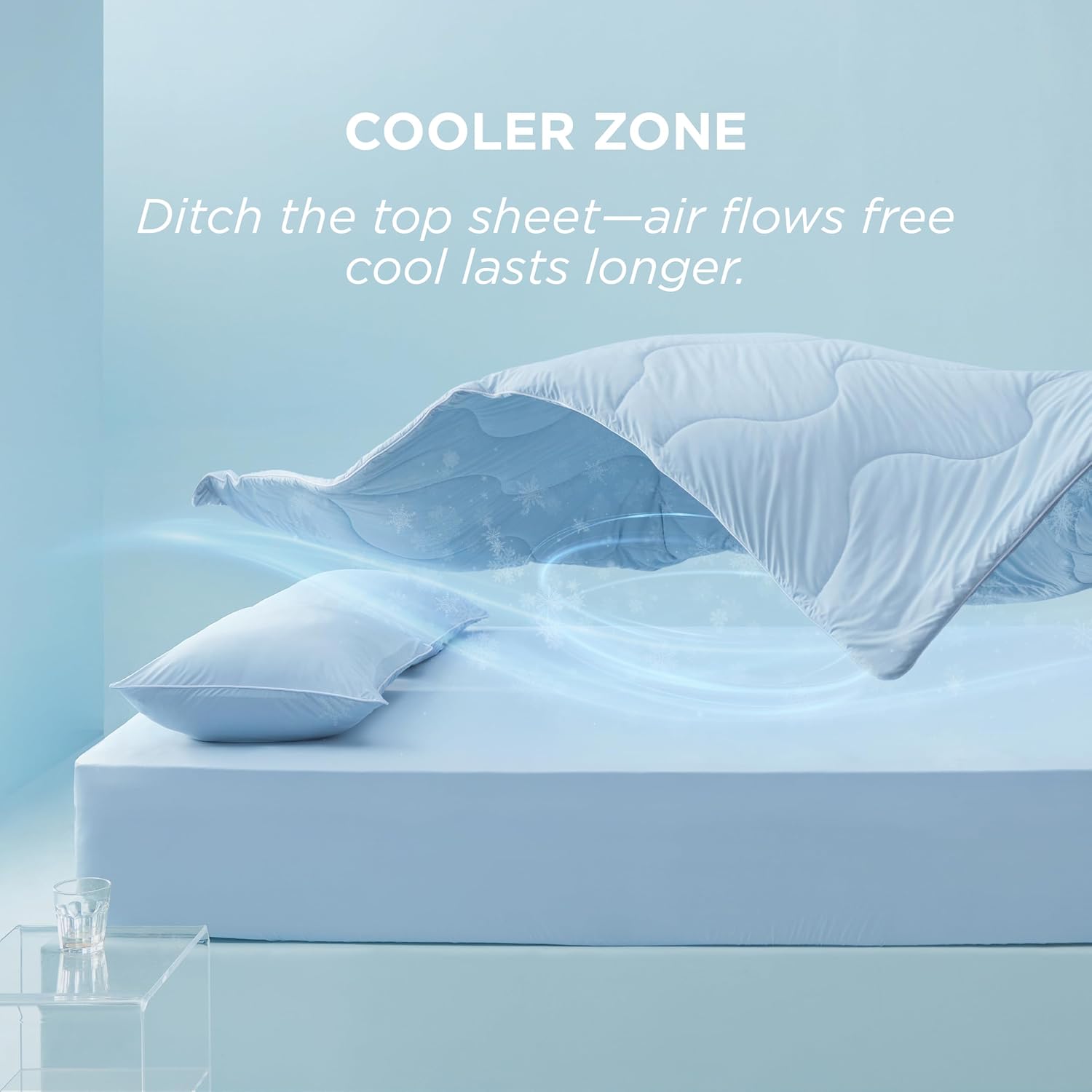 Bedsure Cooling Comforters Queen Size Set 4 Pieces, Blue Cooling Blanket for Hot Sleepers, Double-Sided Cool Tech Queen Bedding Set with Breathable Lightweight Comforter, Sheet & Pillowcases
