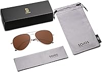 Vista 32 de SOJOS Classic Aviator Polarized Sunglasses for Men Women Vintage Retro Style Negro