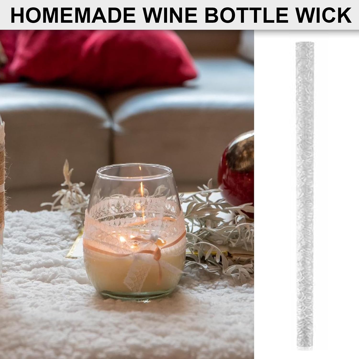 24Pcs 13.8Inch Long Fiberglass Wicks Replacements For Wine Bottle Torches Patio Garden Lighting Oil Lamp