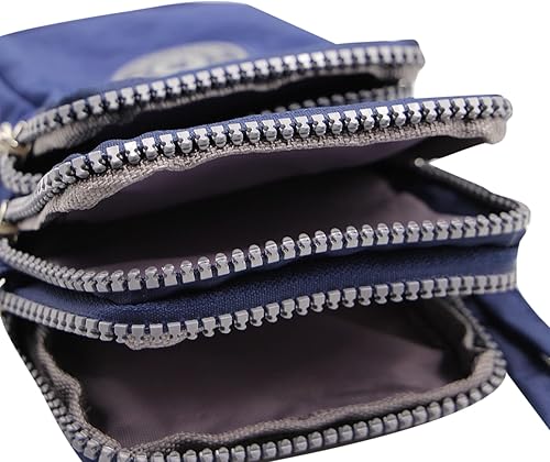 Miniatura 5 de ZGMYC Bolsa de 3 capas para teléfono celular, bolso de pulsera impermeable deportivo para el hombro, cartera