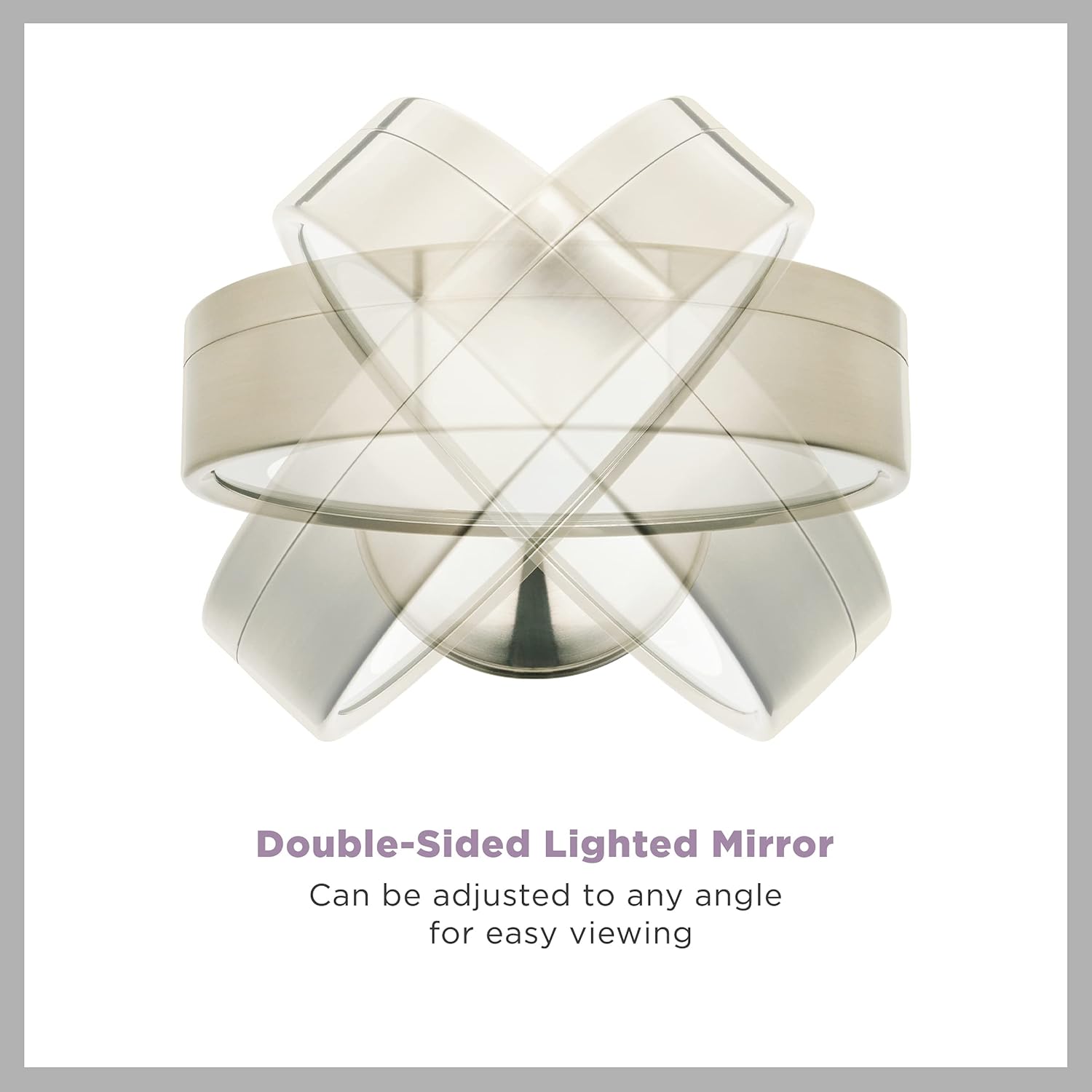 Conair Reflections Double-Sided LED Lighted Vanity Makeup Mirror, 1x/10x magnification, Satin Nickel : Personal Makeup Mirrors : Beauty & Personal Care
