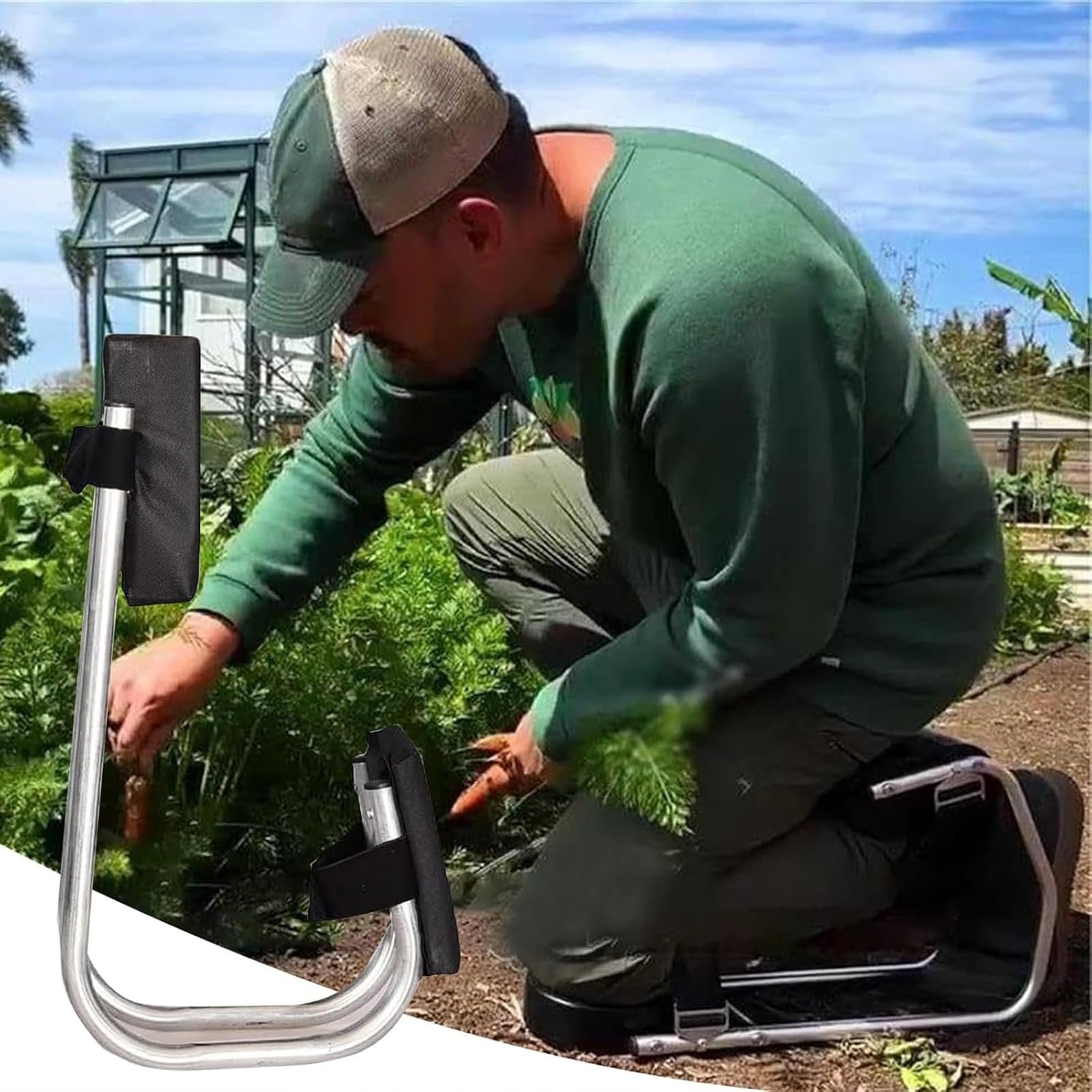 Asiento Rodillas JardineríA, Almohadilla Rodillas ProteccióN Rodillas Y Soporte Tobillos, CojíN Descanso Rodillas JardíN, Herramientas AgríColas Que Ahorran Mano Obra(2 Black)