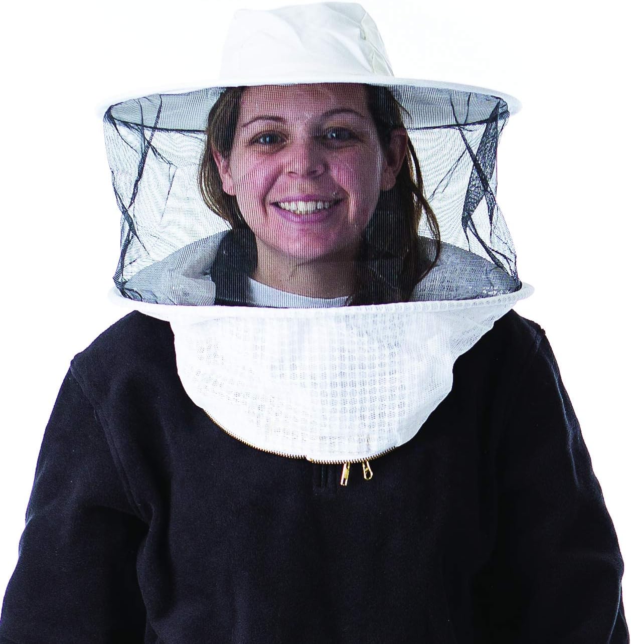 PM9263RP-A Heavy Duty Ventilated Round Style with Plastic Zipper Beekeeper Replacement Hood, Multi