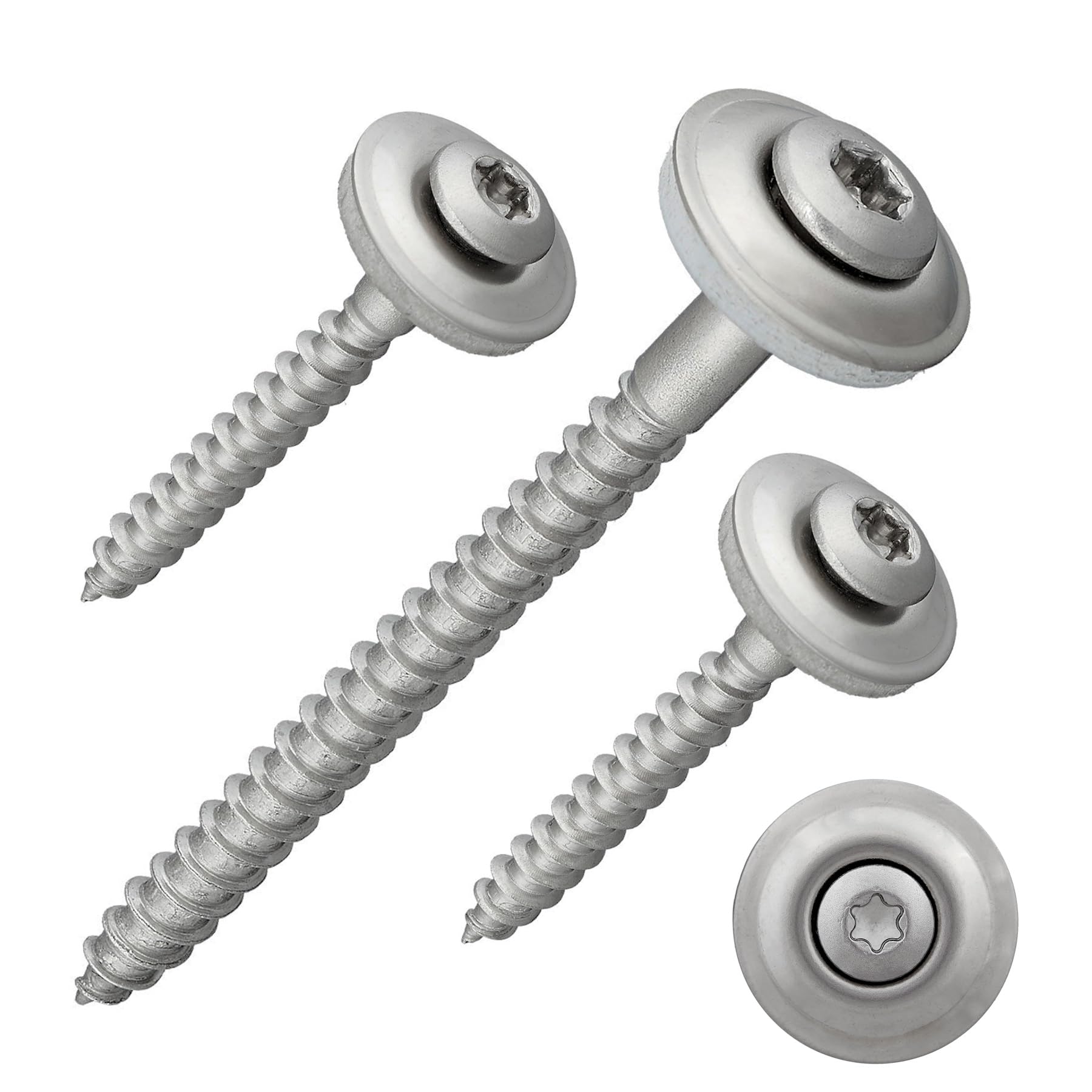 Śruby blacharskie z podkładką uszczelniającą EPDM (15 mm) i napędem Torx / TX20 | stal szlachetna A2 | podobne do DIN 7995/DIN 9171 | śruba do blachy trapezowej | śruba blacharska (4,5 x 70 mm, 500