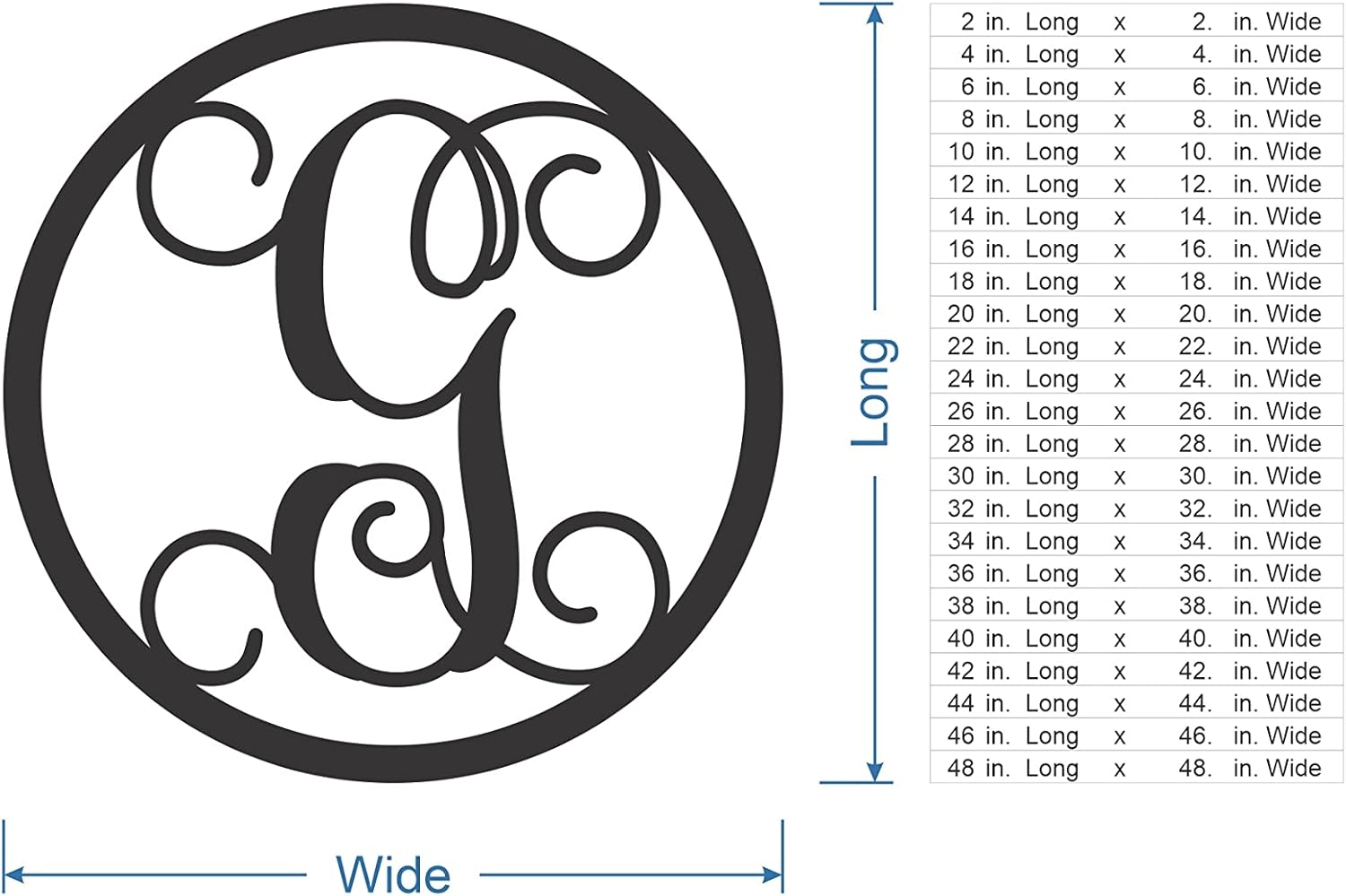 Wooden Letters by Jess and Jessica | Wooden Letters for Wall Decor | Wooden Letters to Decorate Wall | Cursive Wooden Letters | Laser Cut Wood Letters | 24" Long x 1/4" Thick - Circle Vine Letter G
