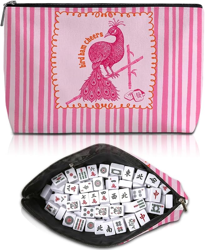 Blue Leaves Bolsa para Peças de Mahjong e Necessaire para Maquiagem Multicolor 1493, 1 unidade