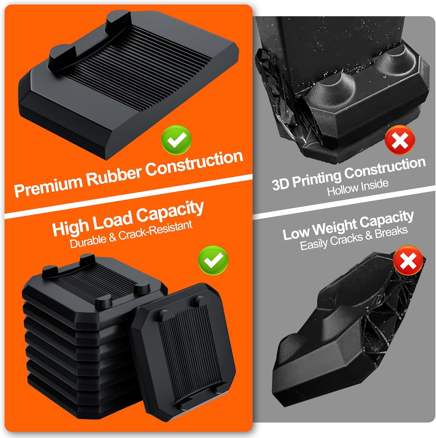 16Pcs 1/4" Grill Leveling Shims Kit Compatible with Blackstone &Most Grills | Rubber BBQ Leveling Blocks, Anti-Slip, Weather-Resistant Outdoor Leveling Feet Levelers, Keep Grill Flat Top Stable & Level