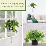 Artificial Plants for Decor, Artificial Plant with Pot, Artificial Potted Plants, Fake Plants Indoor Pothos Boho Greenery, Faux Ivy Vine Plant for Bedroom, Living Room, Office, Boho Decor - Black Pot