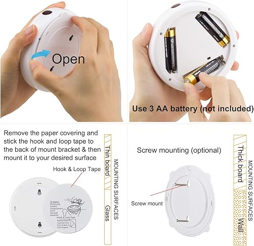 Miniatura 6 de BIGMONAT Foco inalámbrico que funciona con pilas, luz de imagen RGB con control remoto y temporizador, lámpara de visualización que cambia de color,