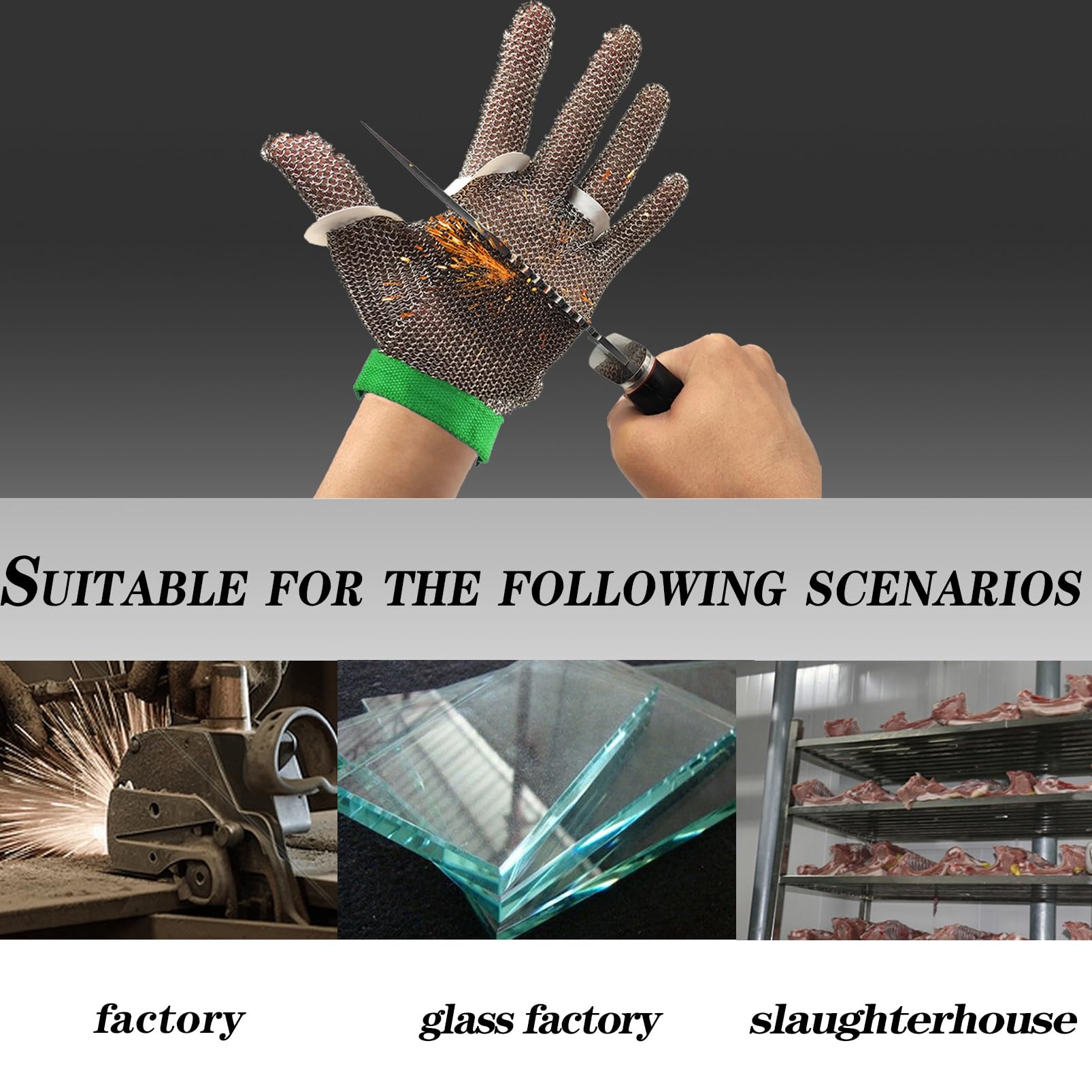 Gant Anti Coupure Gants De Mandoline Anti-couteau Coupés En Usine, Gants De Travail De Sécurité Antidérapants Avec Bracelet En Nylon Réglable(XXL)