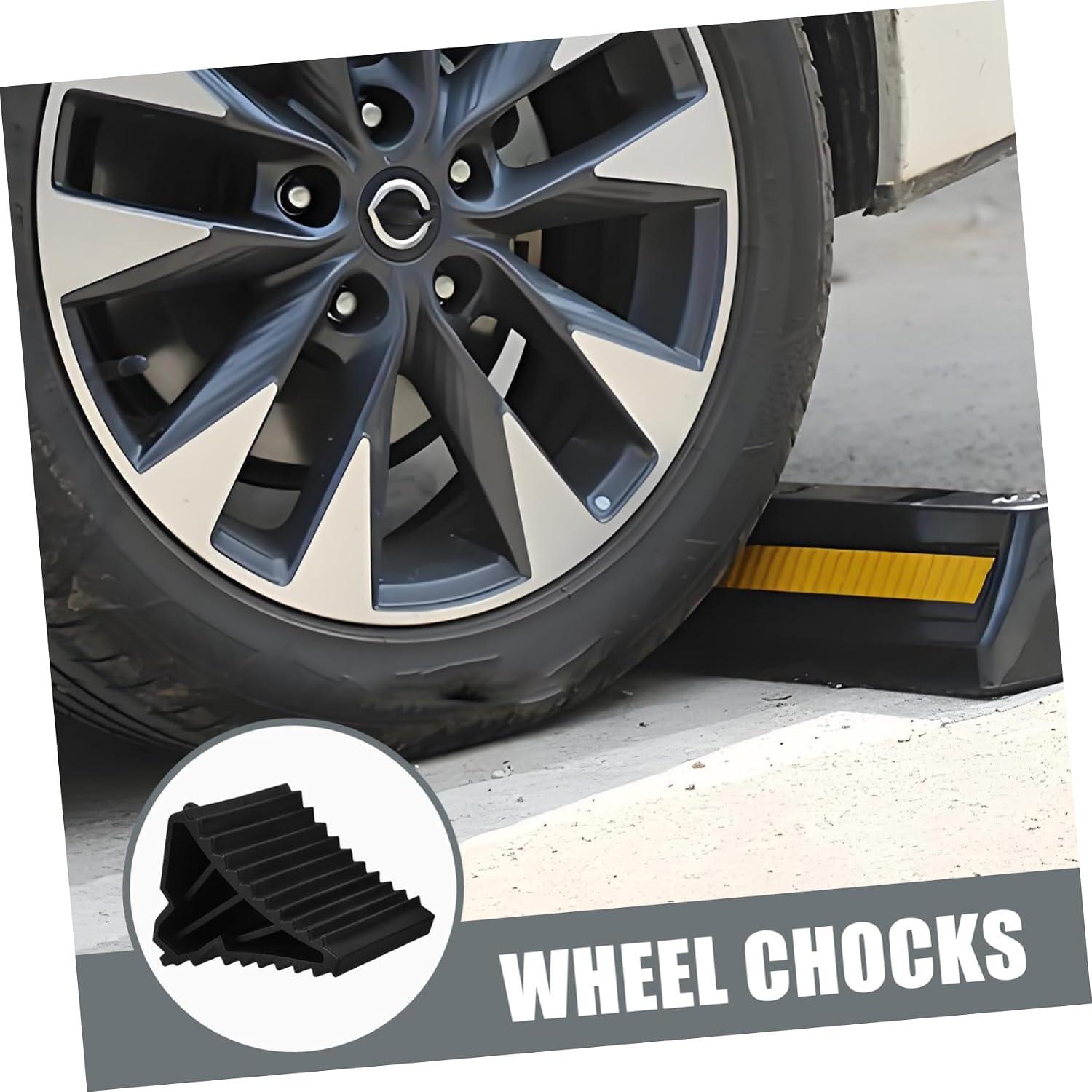1 Pair Heavy Duty Wheel Chocks Versatile Slip Tire Stabilizers for Rv Trailer Truck and Motorcycle Durable Design Enhances Vehicle Stability and Safety