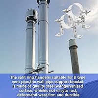 Vista 5 de 2 Pack 3 Inch Pipe Chimney Adjustable Wall Strap Pipe Bracket Clamp Pipe Strap