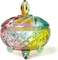 Vista 19 de Frasco de vidrio para caramelos de Navidad con relieve de lujo, con tapas, para joyas, tarros de caja de joyería