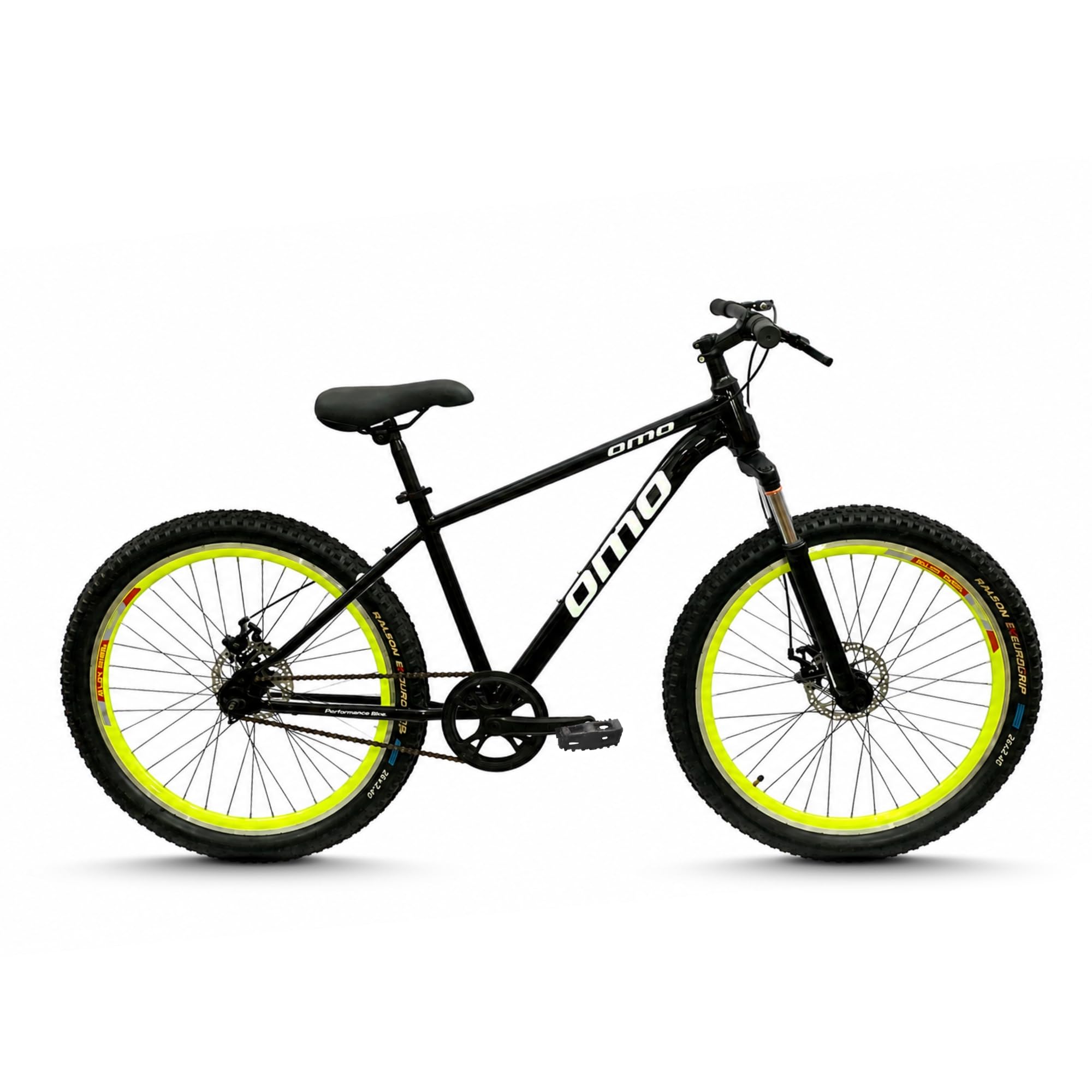 Omobikes Manali Lite | MTB Mountain Cycle | Single Speed | Suspension | Dual Disc Brakes | 18.5" Steel Frame | 26T Tire | Double Wall Alloy Rims | for 15+ Years Unisex Adult (Green)-picture-15