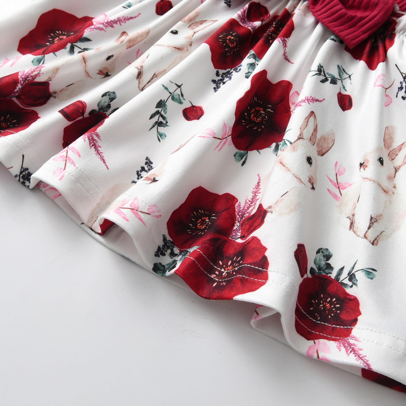 Baby Mädchen Kleid Ruffle Langarm Floral gedruckt Baby Mädchen Sundress Outfits
