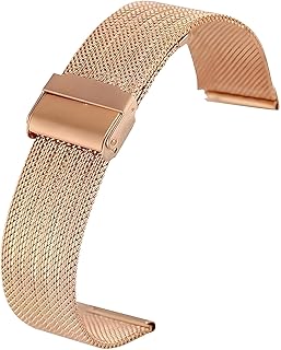 سوار ساعة بديل من نكست ستور، سوار شبكي معدني من الفولاذ المقاوم للصدأ 20 ملم، سوار ساعة سريع الفك متوافق مع جالاكسي 4 44 ملم/40 ملم متوافق مع جالاكسي 4 كلاسيك 46 ملم/42 ملم للرجال والنساء