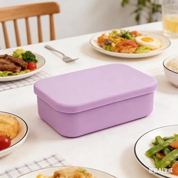 Silicone Bento Box, Leakproof Lunch Divider Containers for Adults, Snacks, and Meals, Reusable Silicone Food Containers with Lids, Microwave Dishwasher Oven Safe
