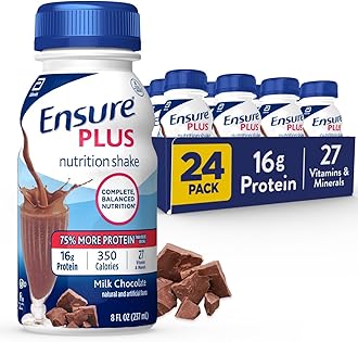 Plus Nutrition Shake With 16 Grams of Protein, Meal Replacement Shakes, Milk Chocolate, 8 fl oz, 24 Count