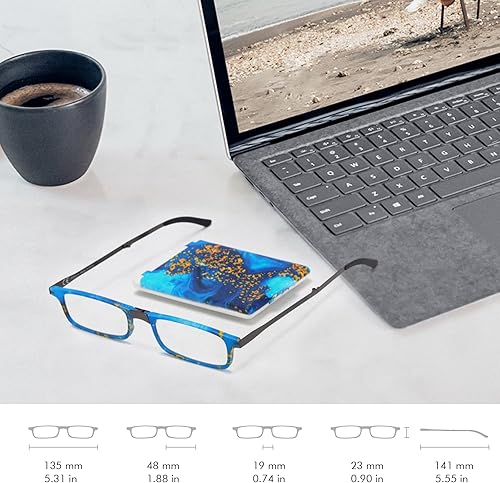 Miniatura 7 de Missfive Anteojos de lectura plegables modernos para mujeres y hombres, bloqueo de luz azul, estampado de moda anti fatiga ocular, plegables,
