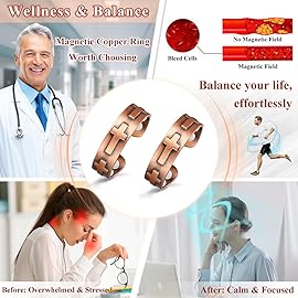 Vicmag Copper Magnetic Ring for Women, Ladies Fingers Thumb, 100% Solid Pure Copper Jewelry Gift