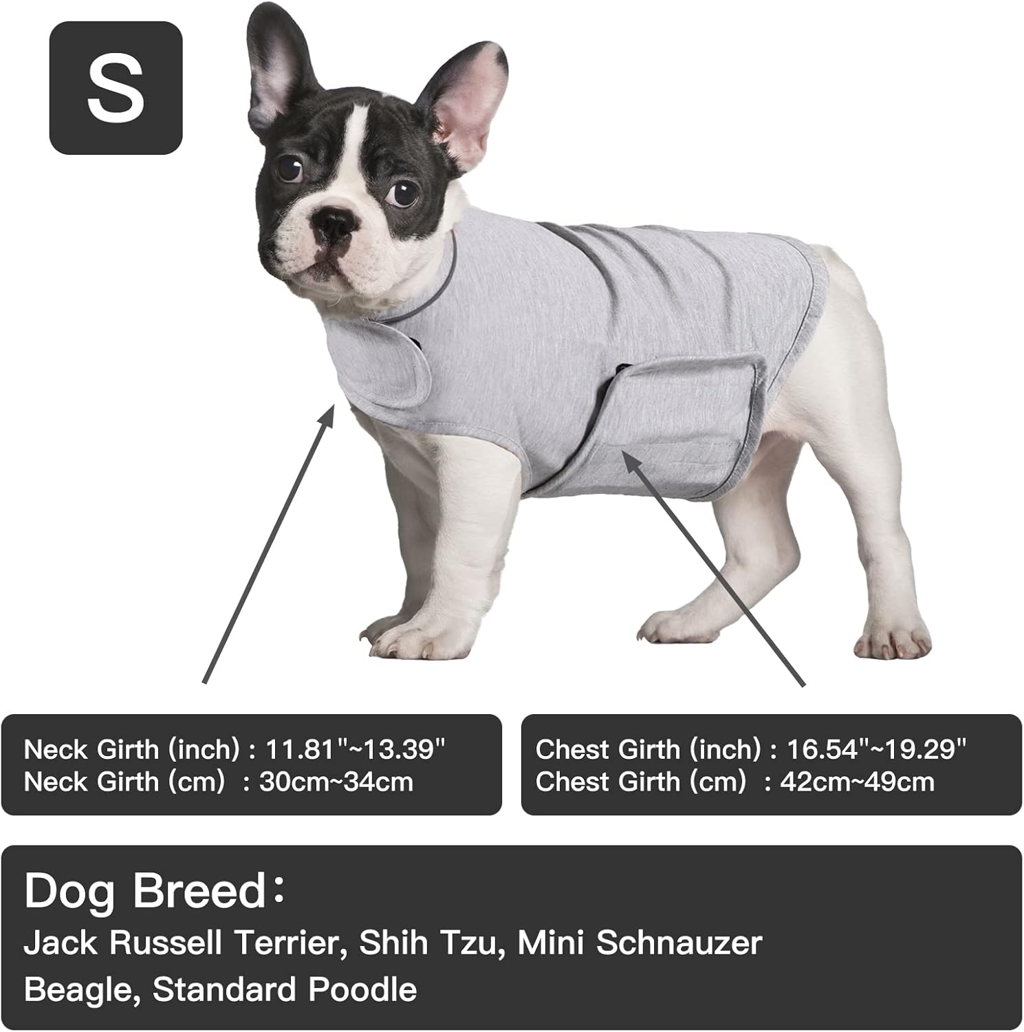 YUKOOL Anxiety Coat for Dogs, Lightweight Wrap Calming Vest, Dog Anxiety Jacket, Used to Instant Therapy for Over Excitement in Lightning and Fireworks to Keep Calming Comfort(S,Grey) 3 71UGWcq93BL. AC SL1500