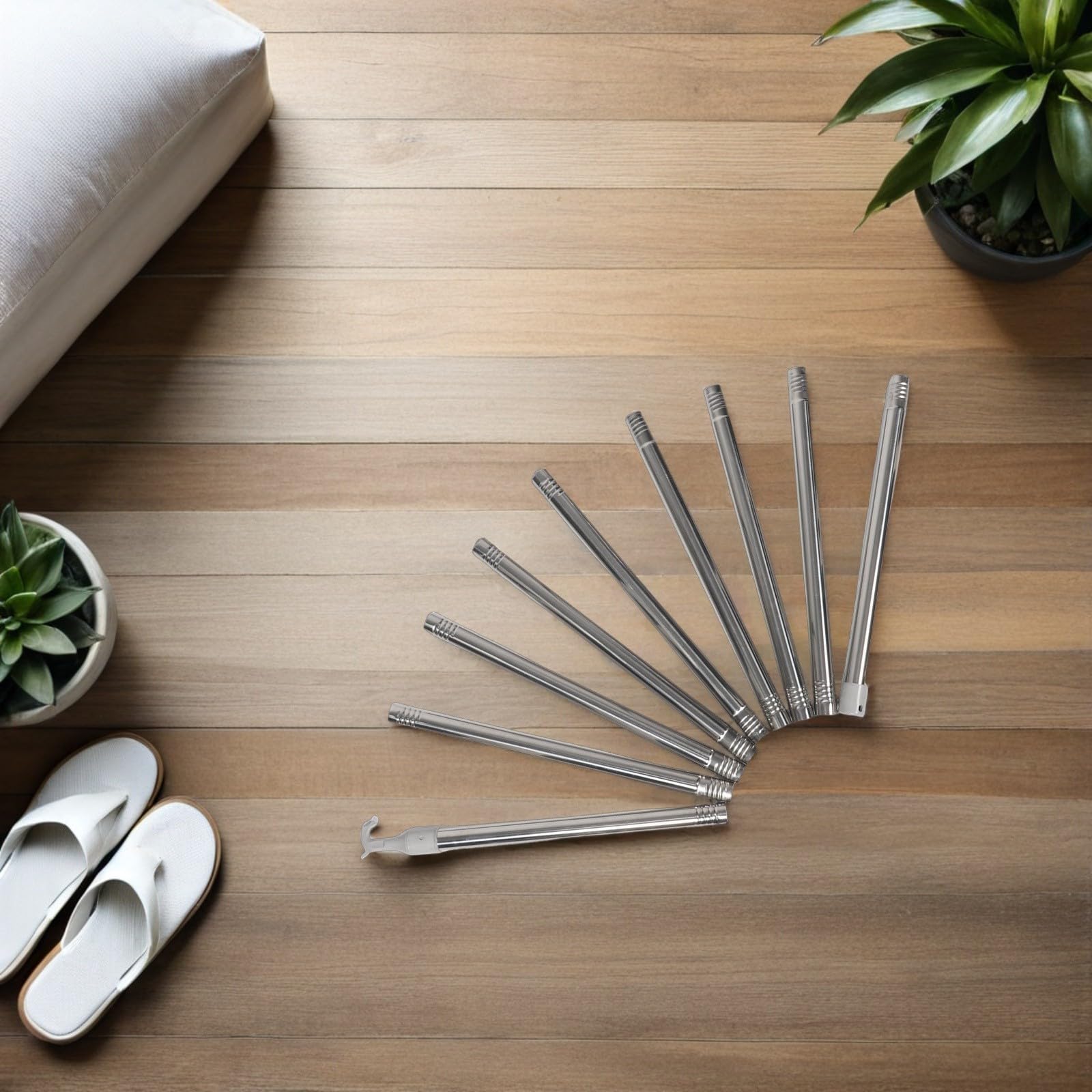 Tige de Poussée en Acier Inoxydable 3,6m pour Stores Plissés et Fenêtres de Toit, Fonction Silencieuse et Coulissante, pour Loft et Maison