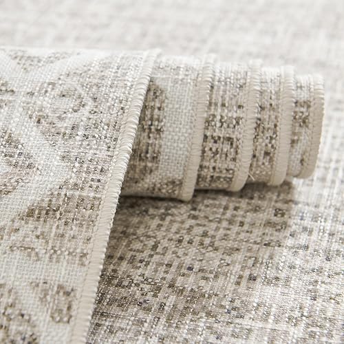 Miniatura 7 de jinchan Alfombra bohemia vintage de 4 x 6 pies, alfombra geométrica, antideslizante, alfombra delgada tribal para cocina, sala de estar, dormitorio,