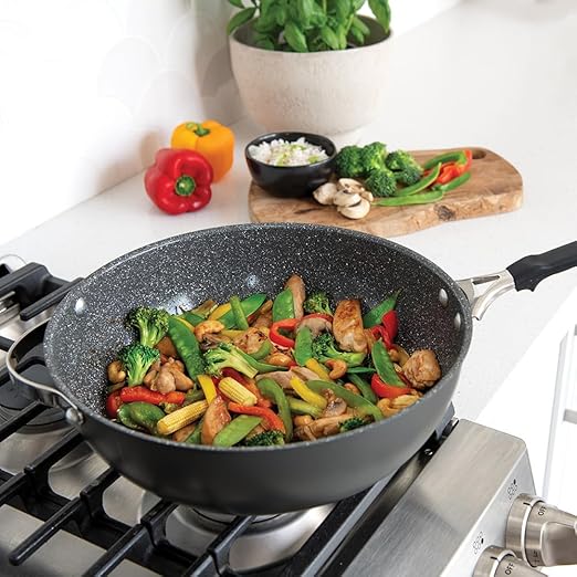Wok Nordic Ware Verde 12 pulgadas Antiadherente de Cerámica miniatura 2