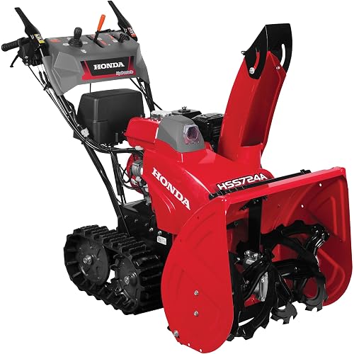Honda HSS724 23.8-Inch Two Stage Snow Blower with Electric Start and Track Drive, Clears Up to 1500 Pounds per Minute with 49-Foot Max Throwing Distance, Self-Propelled (HSS724AATD)